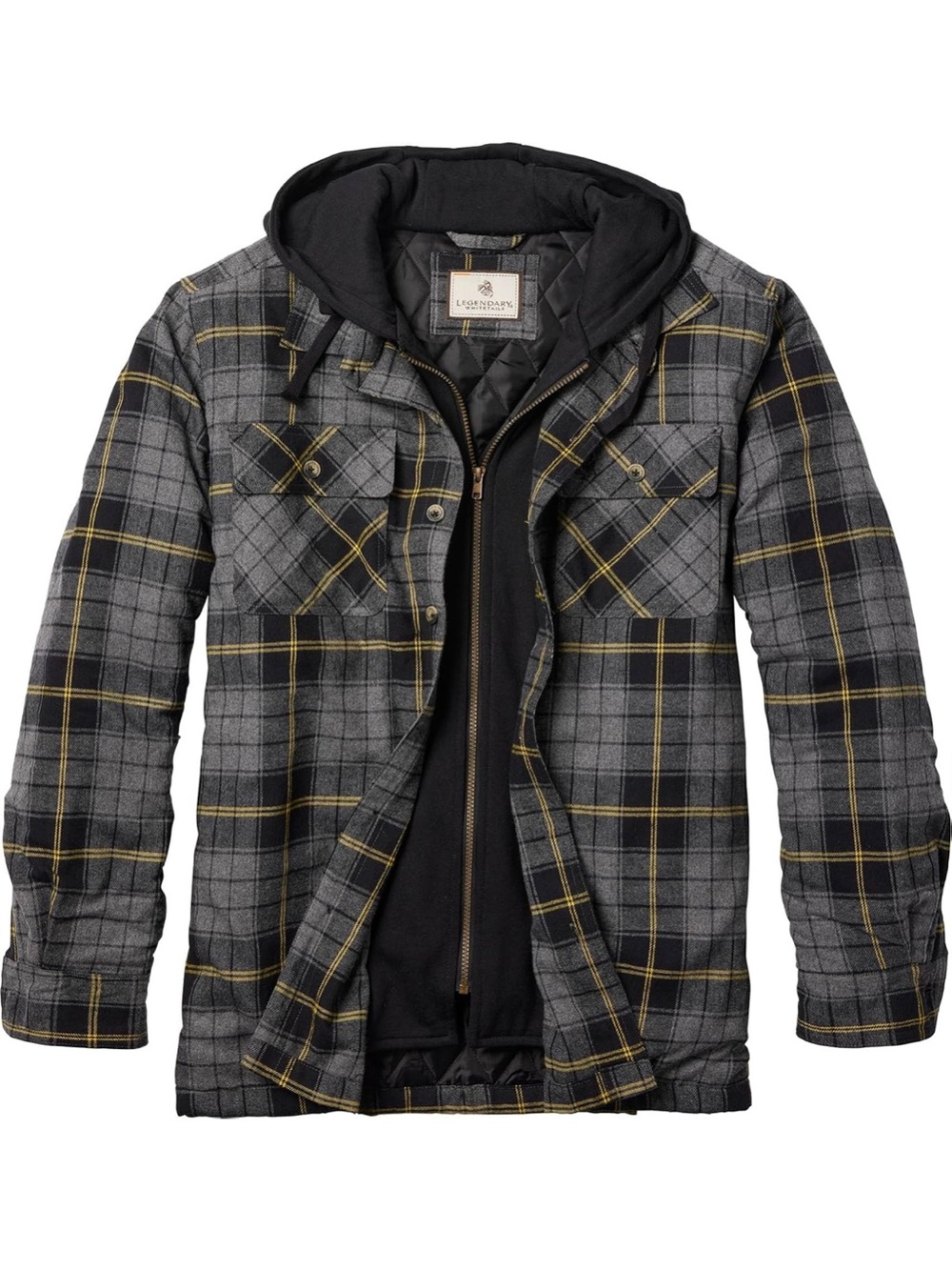 Legendary Whitetails Mens Flannel Shirt Jacket Hooded Shacket 4X. 2304/G-4